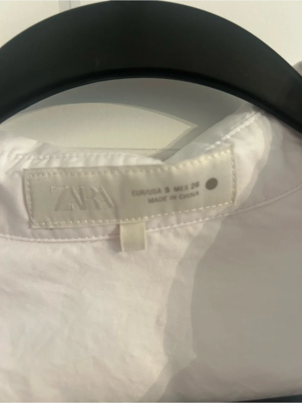 Zara White Button-Down Shirt Puff Sleeve
